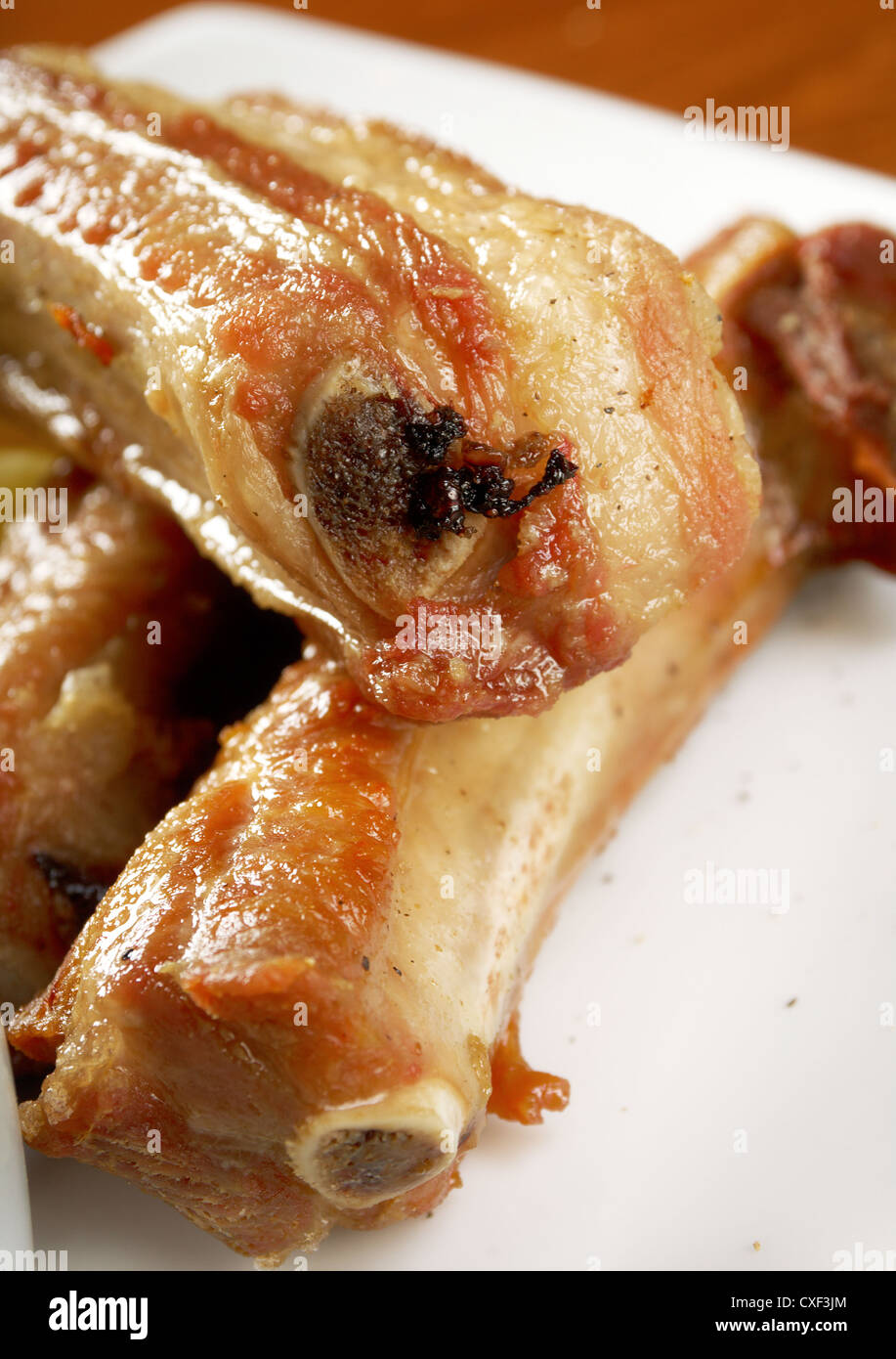 barbecued pork ribs Stock Photo