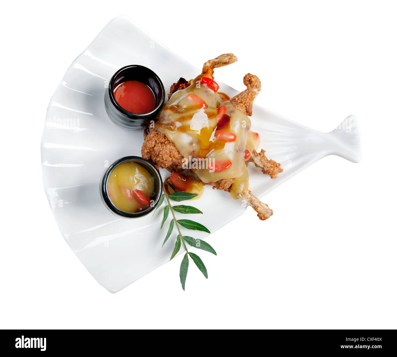 fried frogs legs Stock Photo