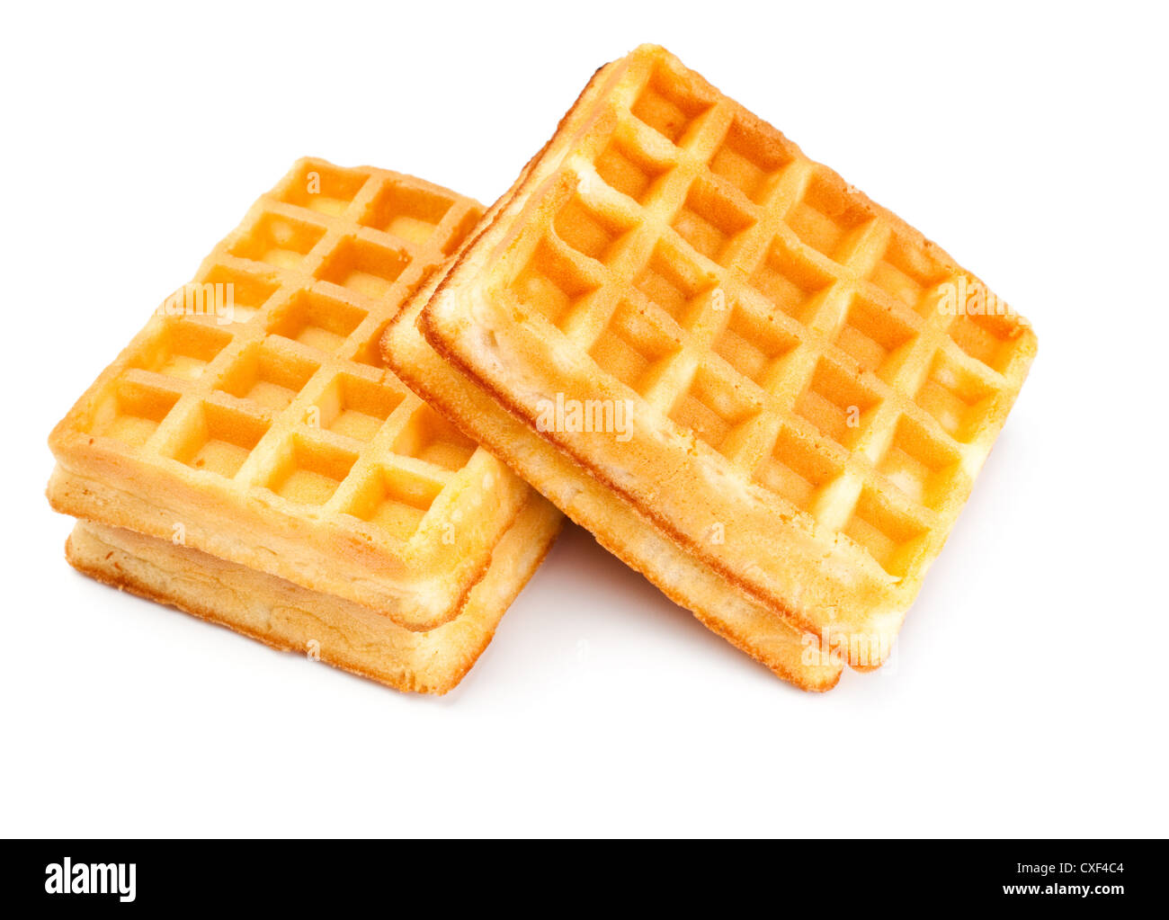 two soft waffles Stock Photo