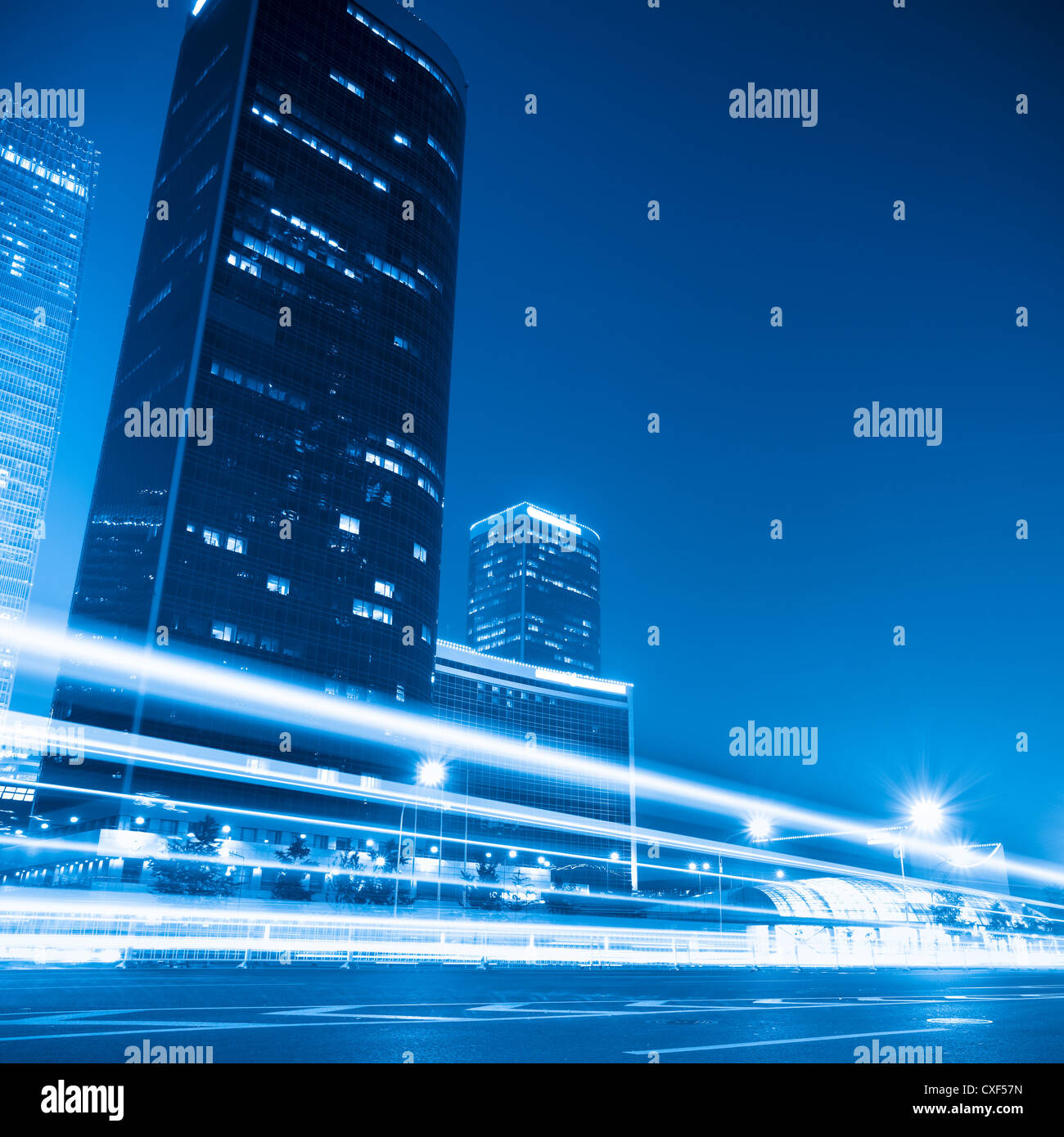 modern cityscape at night  in beijing Stock Photo