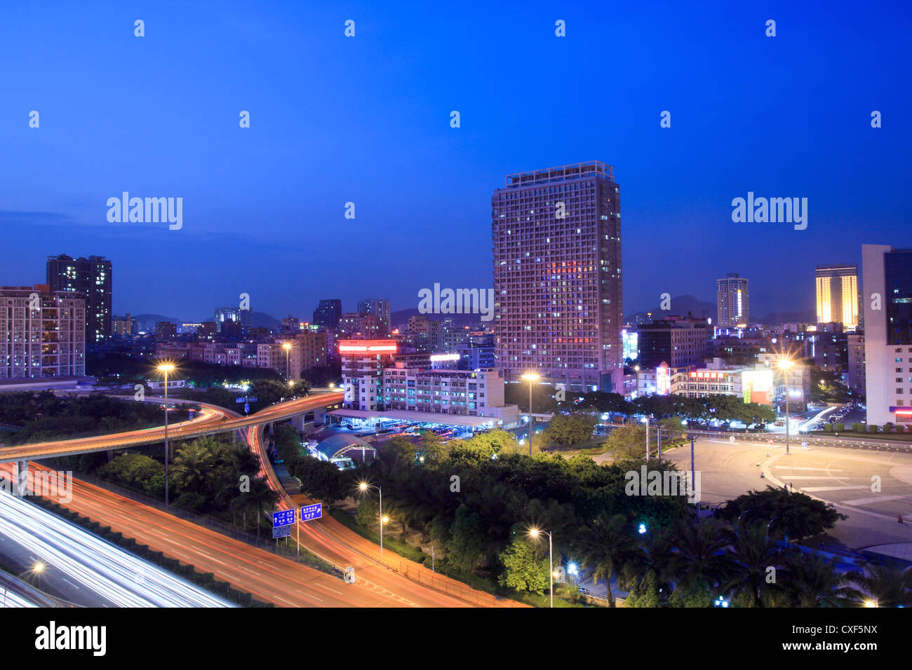 night view of shenzhen ,China Stock Photo