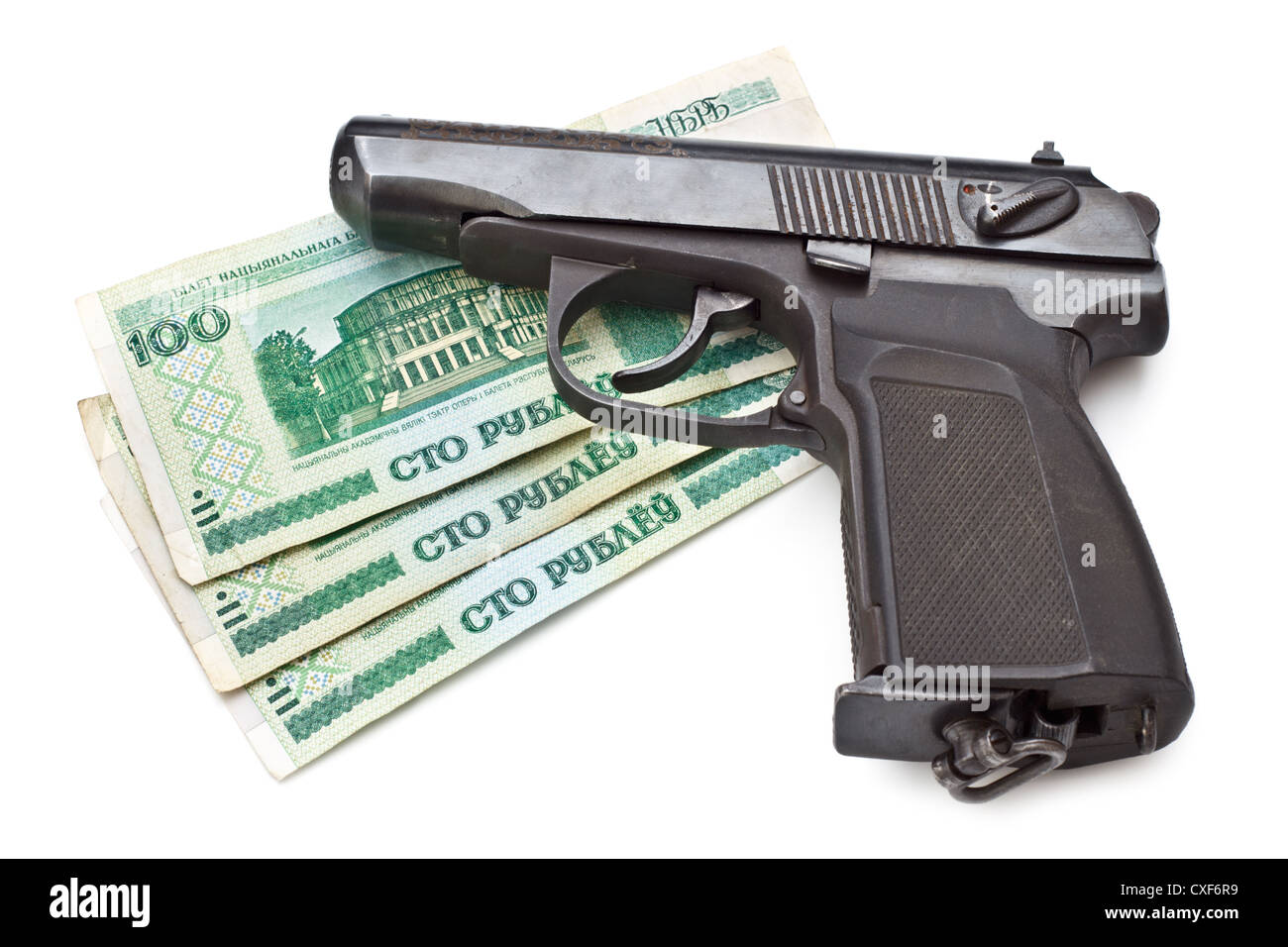 Gun And Money Stock Photo
