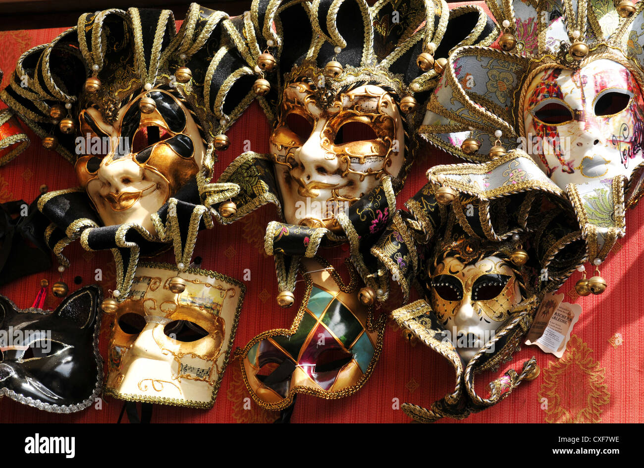 Various masks for sale in souvenir shop (Venice, Italy) Stock Photo