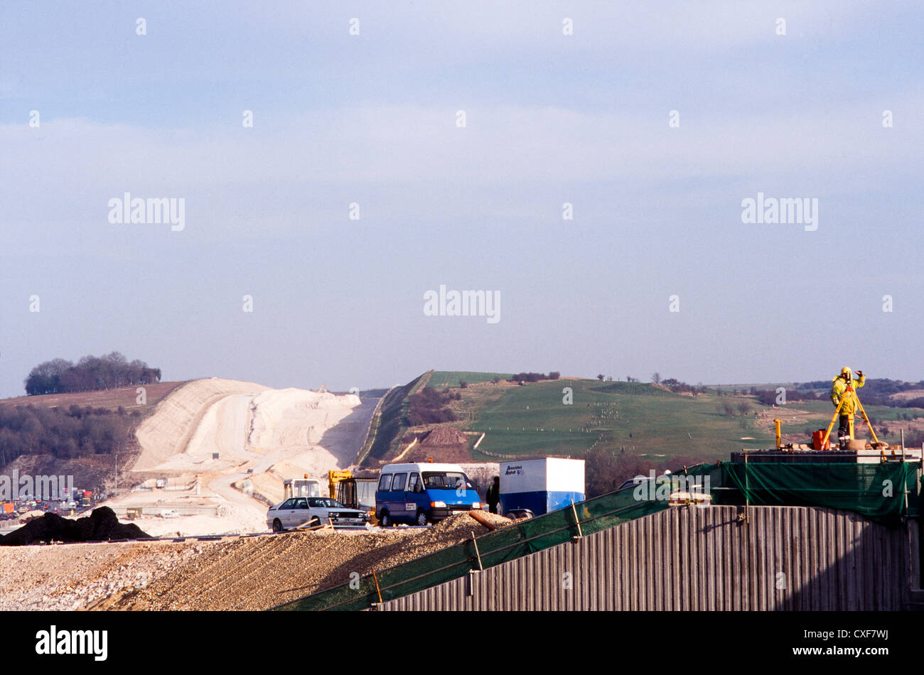 Twyford down road protest ,land clearance of the chalk cutting M3