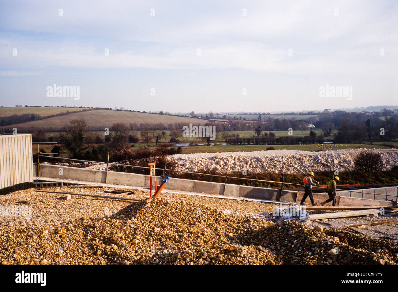 Twyford down road protest ,land clearance of the chalk cutting M3