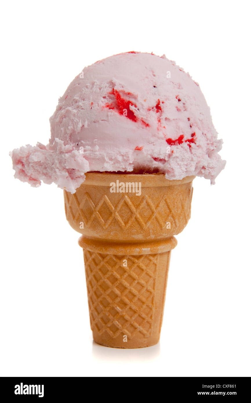 Strawberry Ice Cream On A Cone at Margaret Bright blog