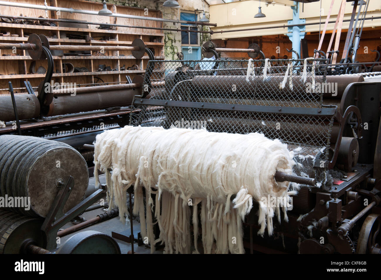 Masson Mills, Matlock Bath, Matlock, Derbyshire; view of weaving shed showing the 'Derby Doubler' Stock Photo