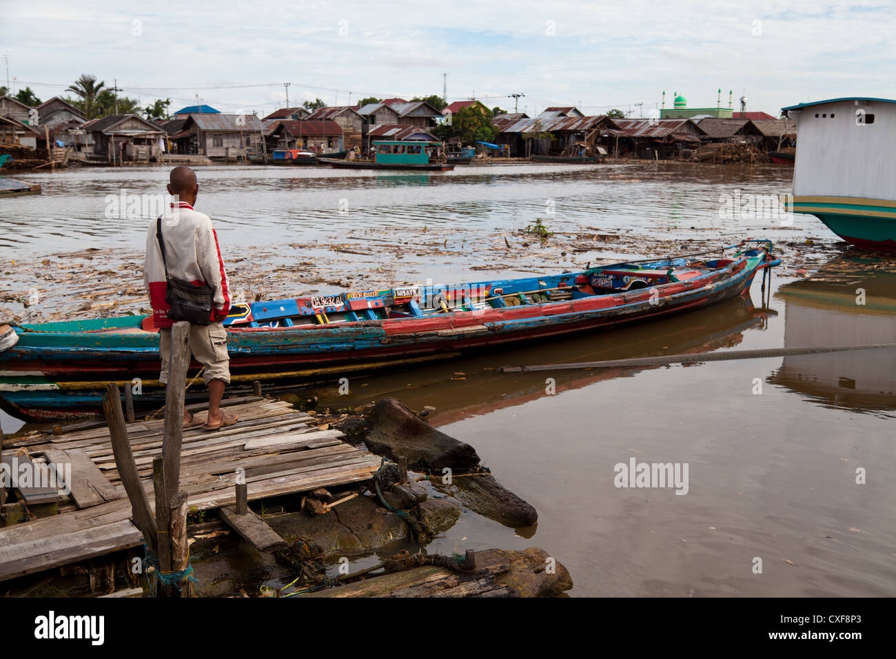 Typical River Boat in Banjarmasin Stock Photo