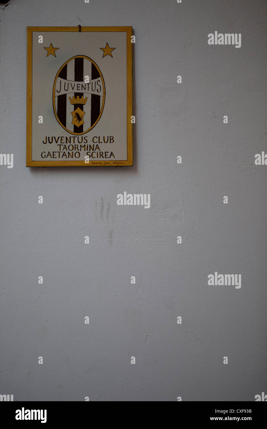 Juventus football club plaque on wall Stock Photo