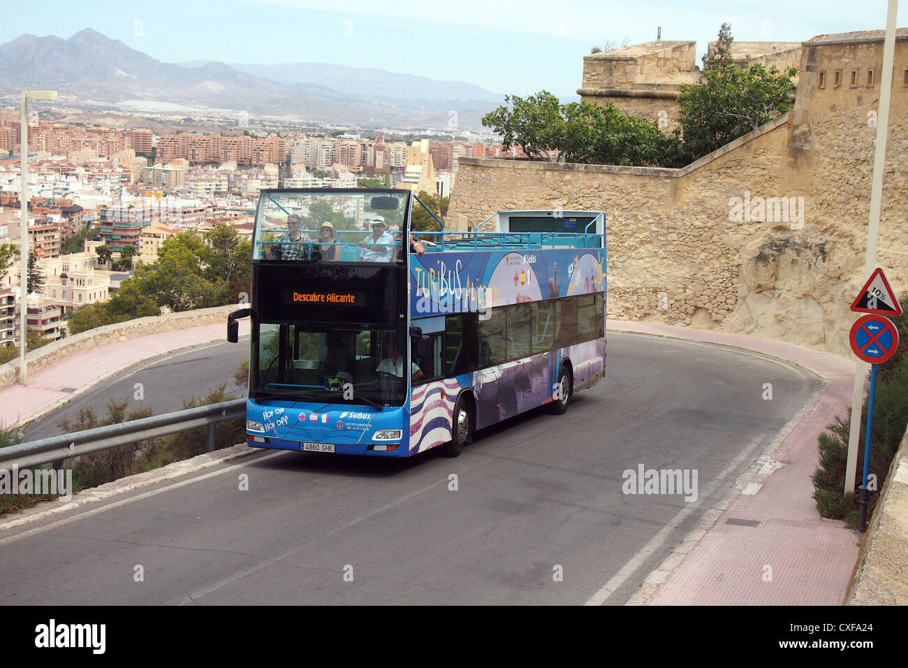 Open top tourist bus Majorca Spain Stock Photo