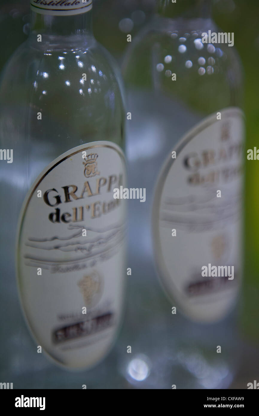 bottles of Grappa Stock Photo