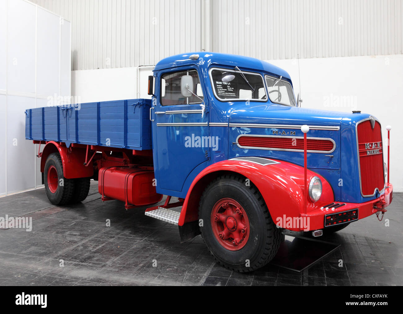 MAN 758 L1 truck from 1954 at the International Motor Show for Commercial Vehicles Stock Photo