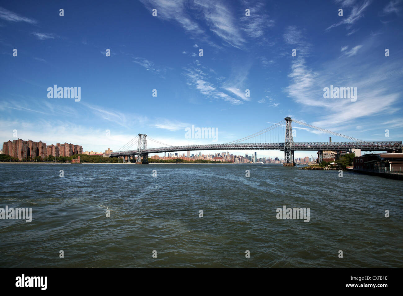 New York skyline at night from the East River Stock Photo - Alamy