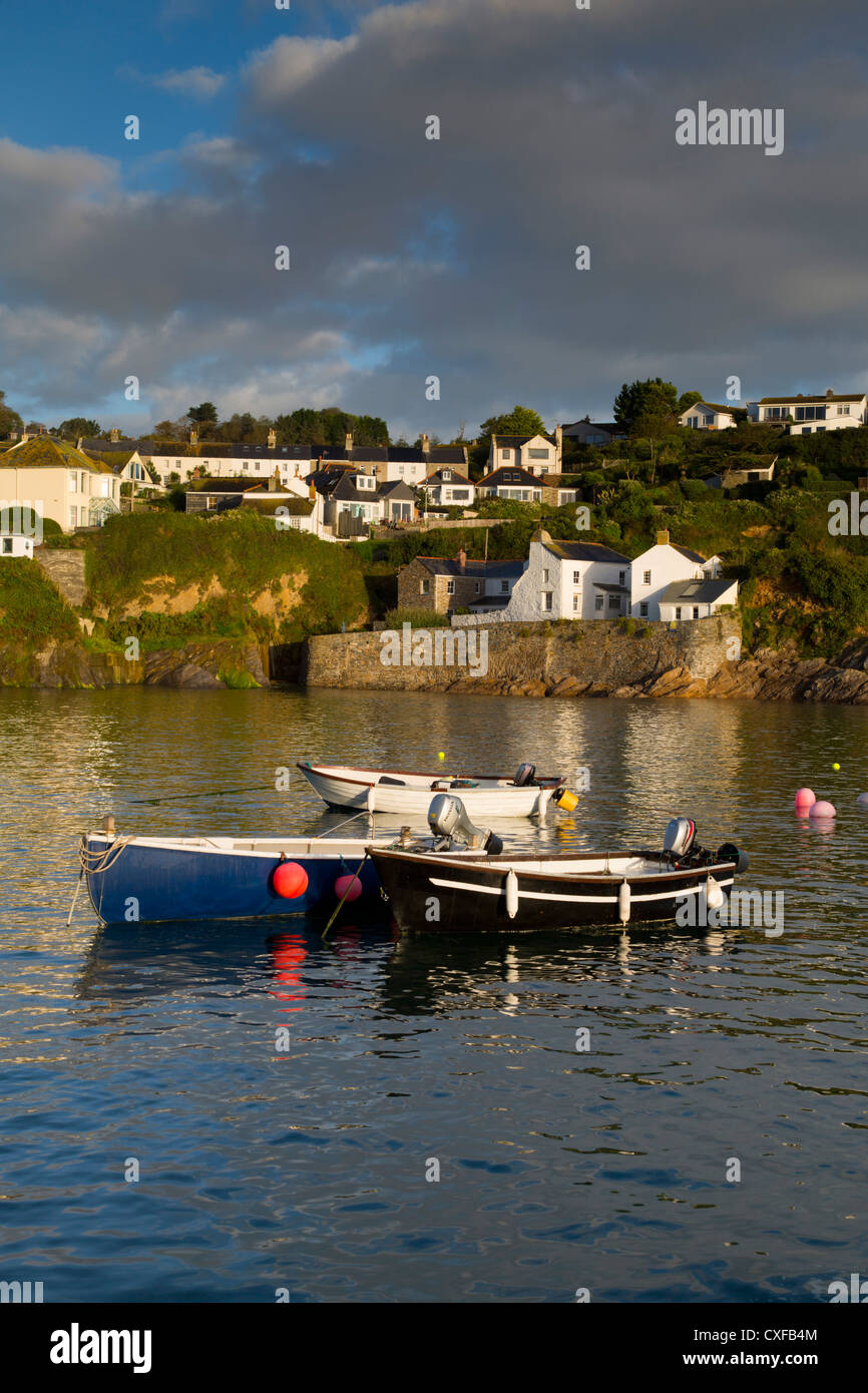 Gorran Haven; village and boats; Cornwall; UK Stock Photo