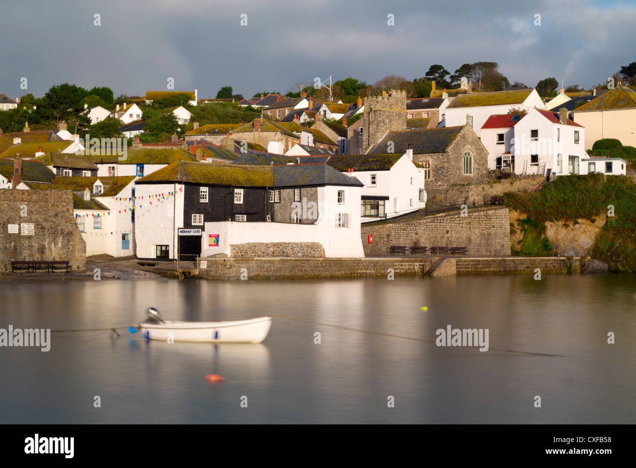 Gorran Haven; village and boat; Cornwall; UK Stock Photo