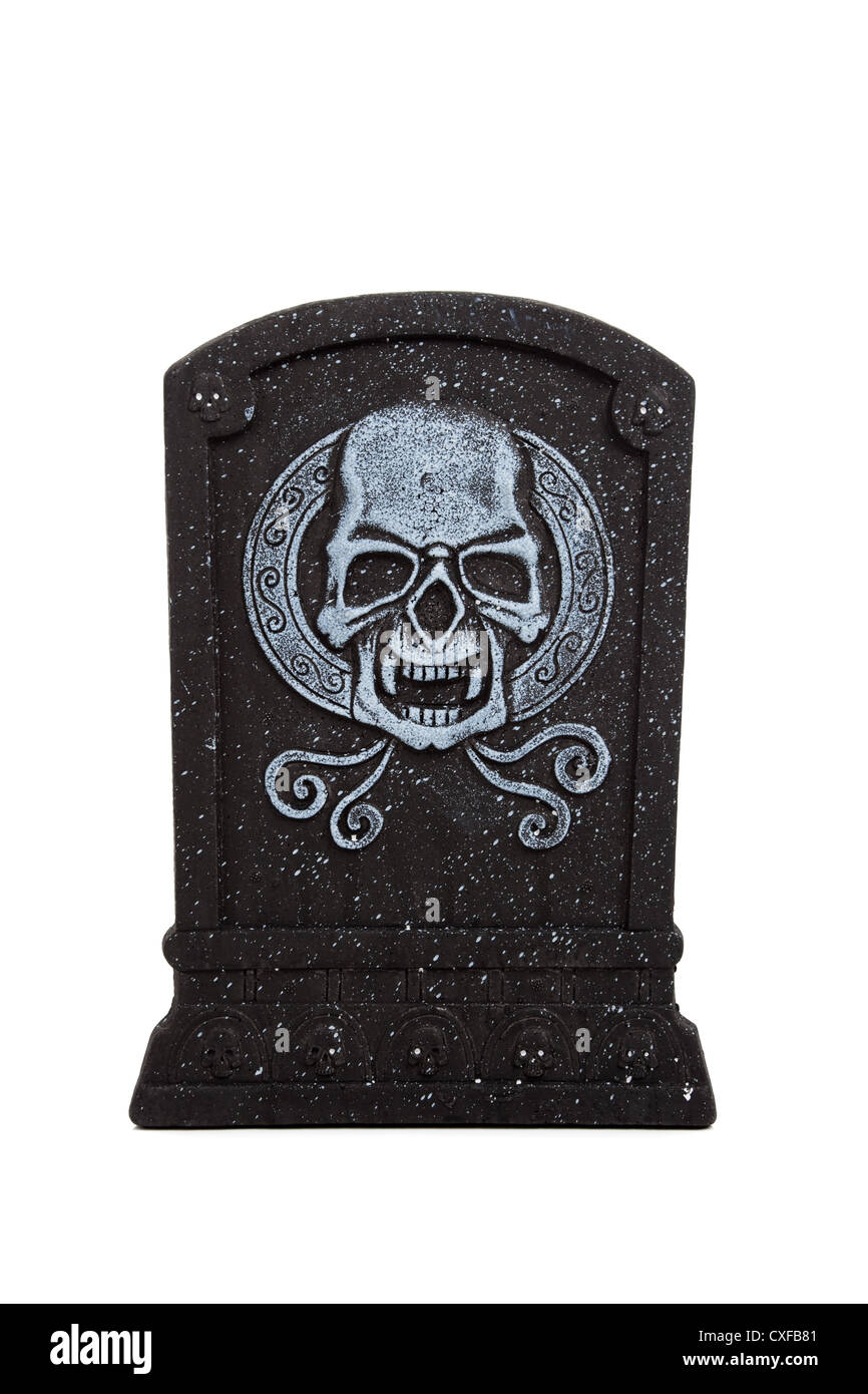 Gothic black Halloween headstone Stock Photo