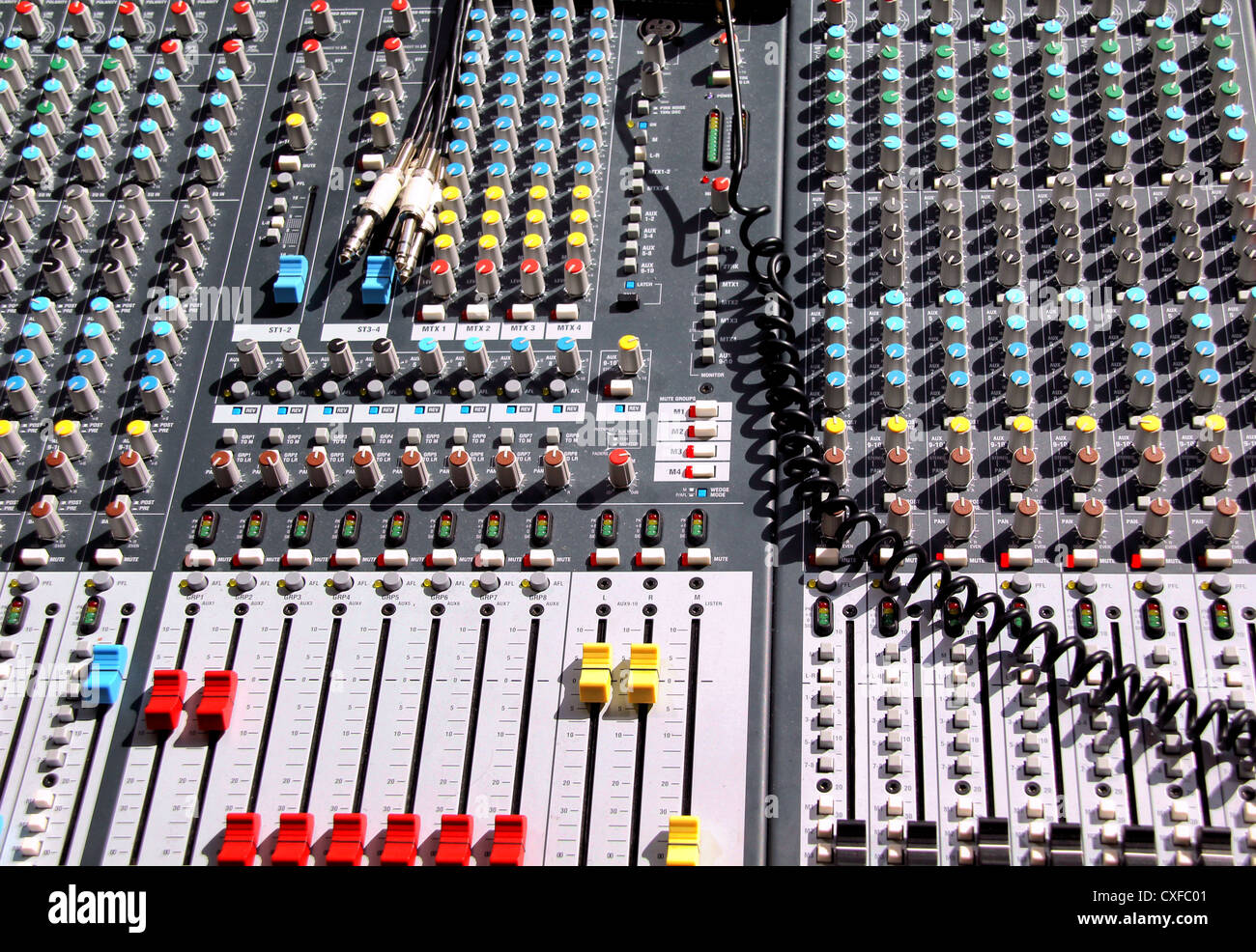 Music mixing board Stock Photo Alamy