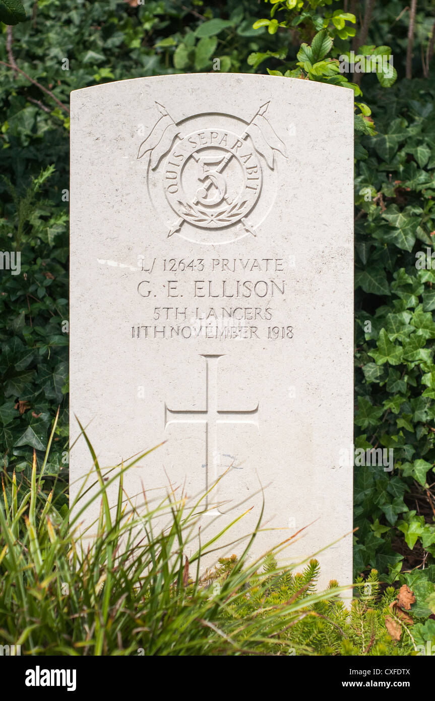 The grave of Private Edwin Ellison; believed to be the last UK