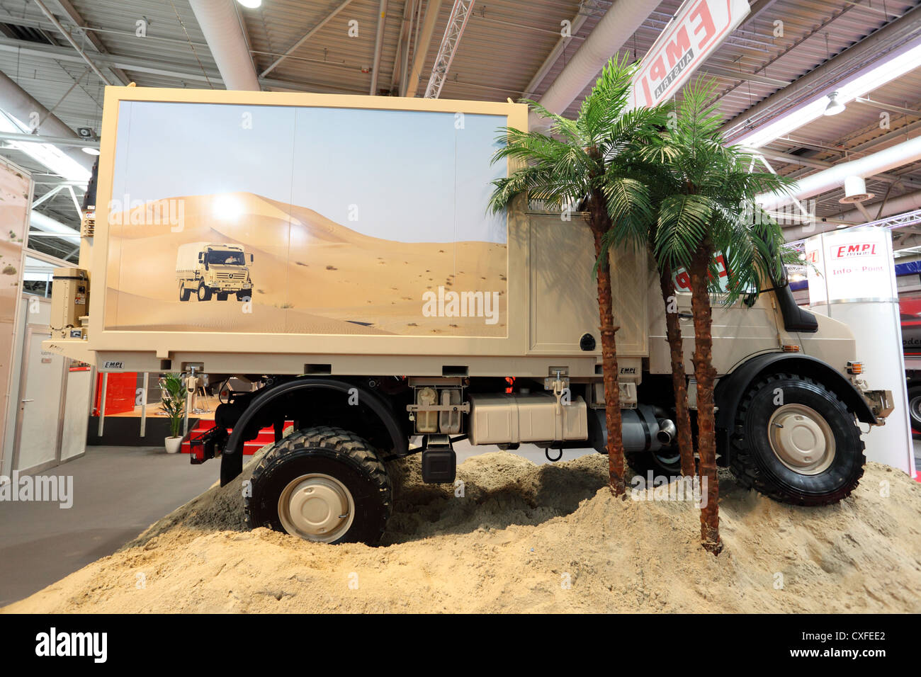 Mercedes Benz Unimog offroad truck from EMPL Austria at the International Motor Show for Commercial Vehicles Stock Photo