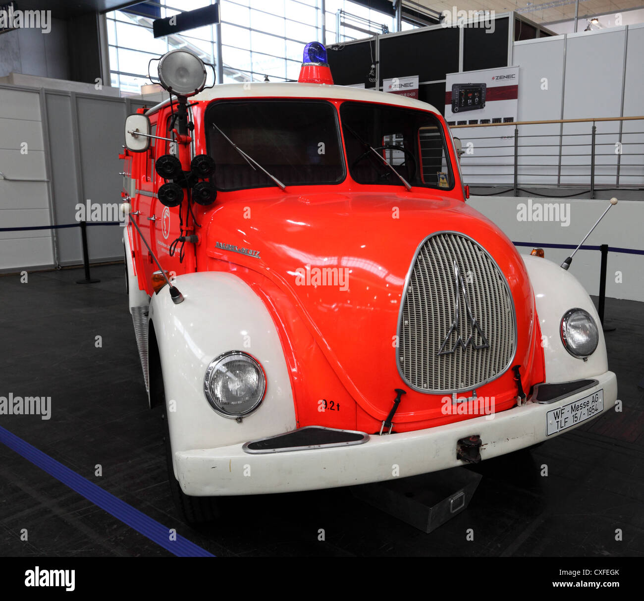 Magirus Deutz fire truck from 1960 at the International Motor Show for Commercial Vehicles Stock Photo