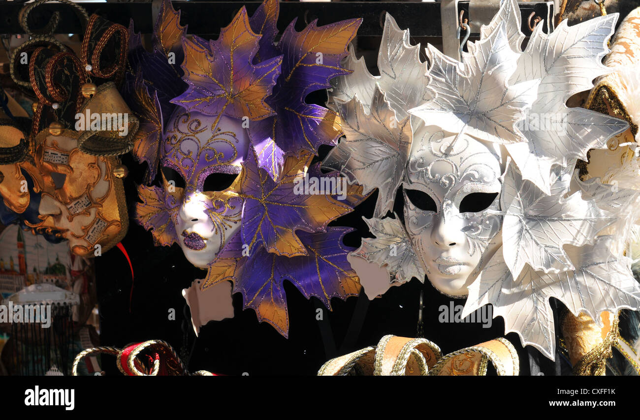 Various masks for sale in souvenir shop (Venice, Italy) Stock Photo
