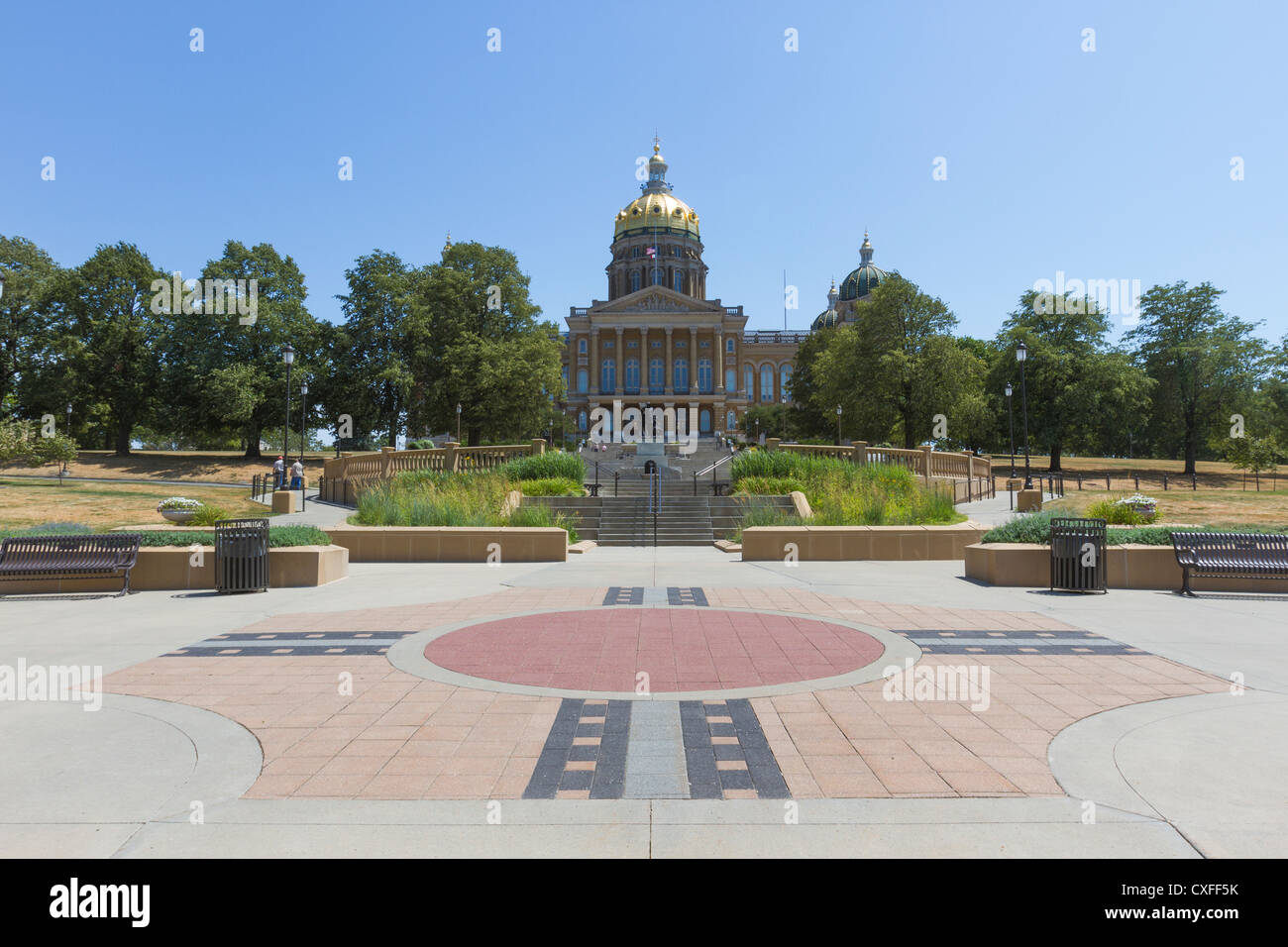 Entry to Iowa state capitol building or statehouse in Des Moines Stock Photo