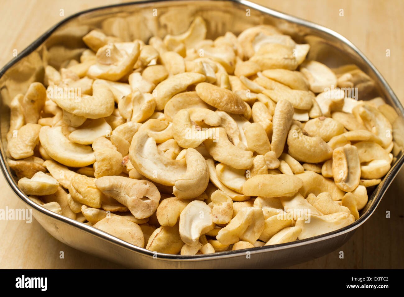 Broken Cashews, used as a cooking ingredient Stock Photo