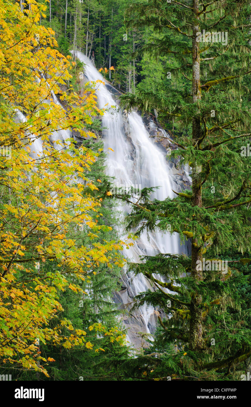 Bridal Veil Falls From Trail To Lake Serene Mount Baker Snoqualmie National Forest Washington Stock Photo Alamy