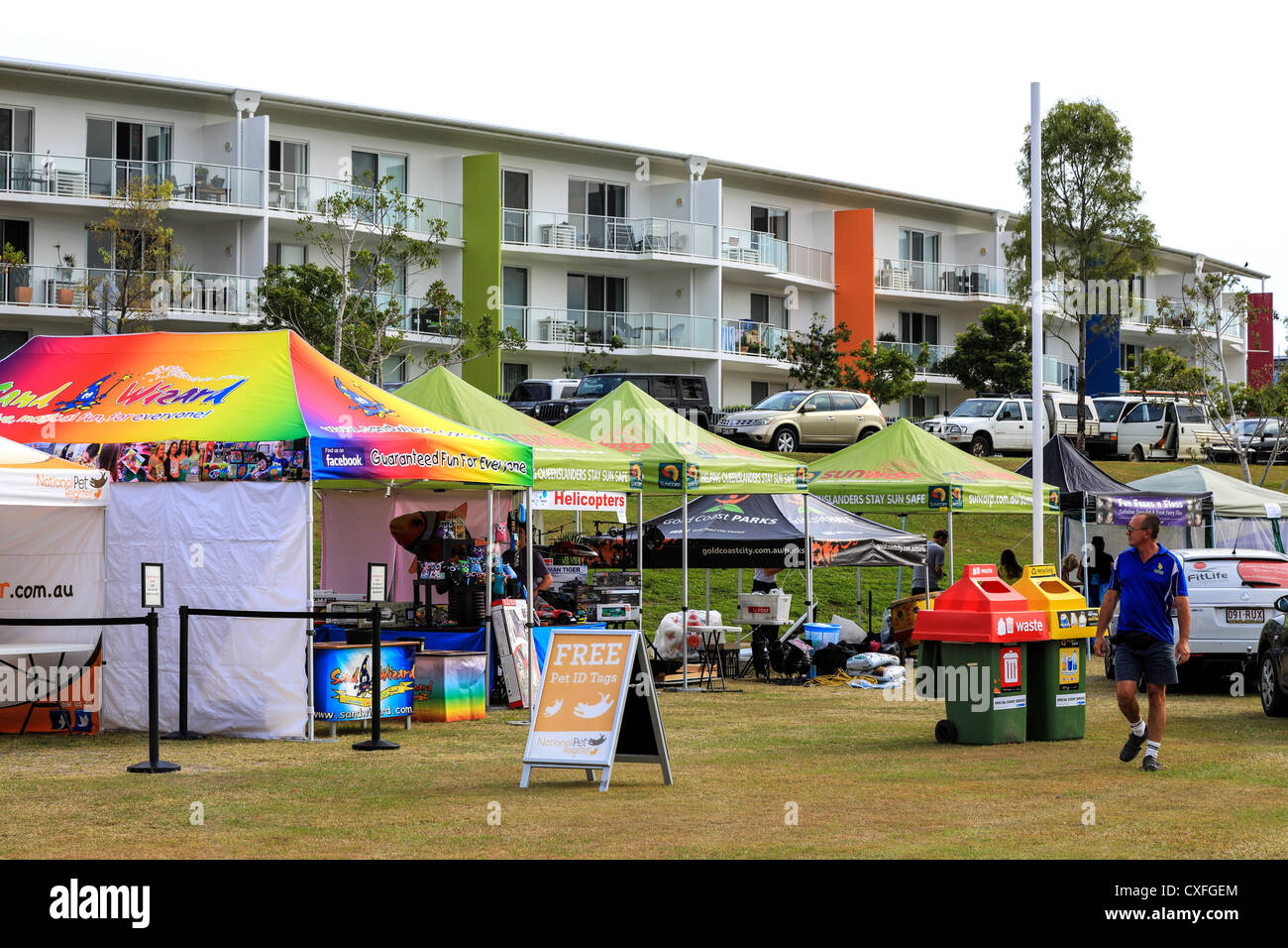 Vendors set up at The tenth annual Gold Coast Pet and Animal expo sponsored by the Gold Coast City Council, a free to the public Stock Photo