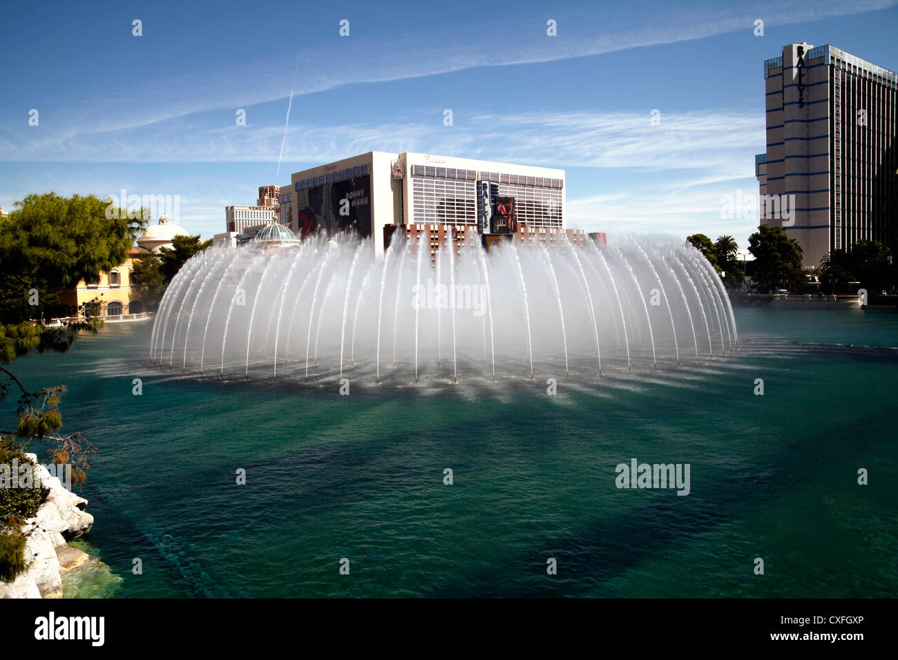 Water Fountain Show at the Bellagio Hotel, Las Vegas, NV, USA Stock