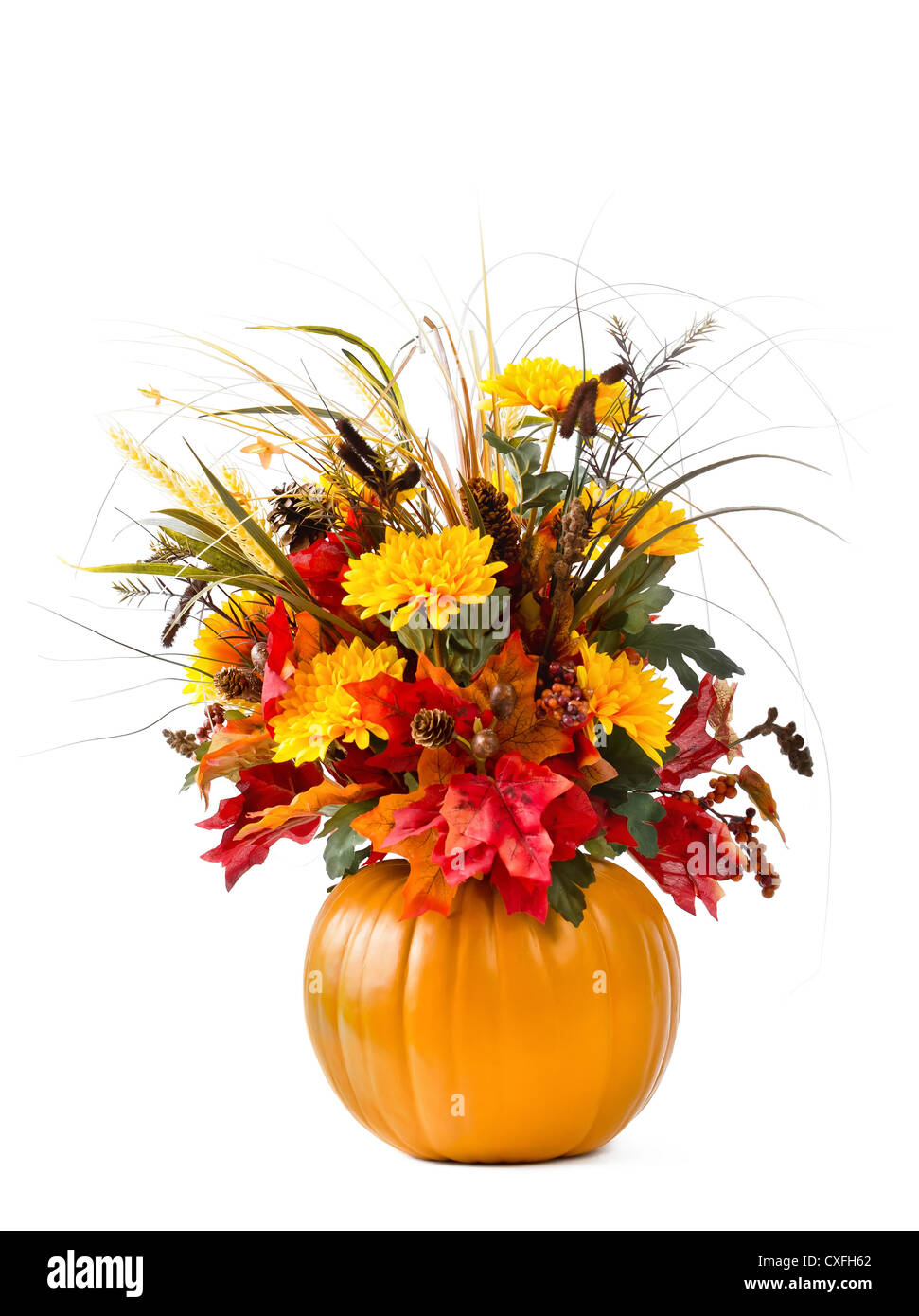 Pumpkin flower arrangement Stock Photo