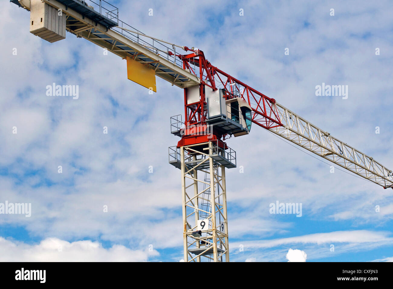 tower crane against the blue sky Stock Photo