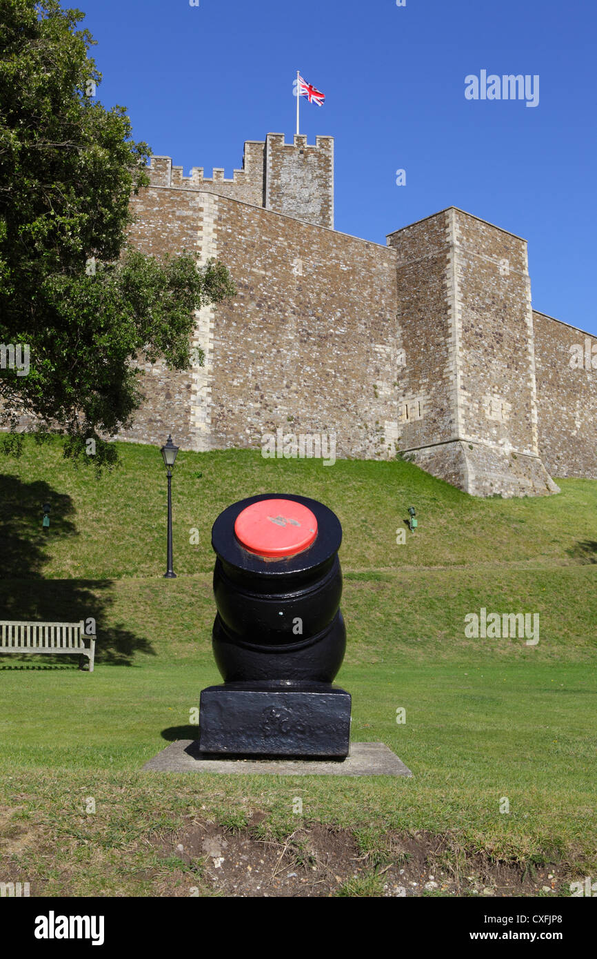 Mortar displayed at Dover Castle, Kent, UK. GB Stock Photo