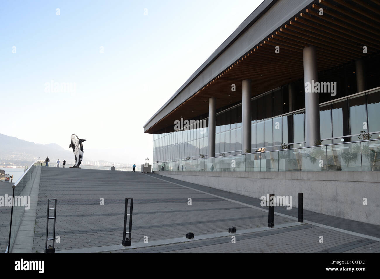 Digital Orca Sculpture, Vancouver Convention Centre, Canada. Stock Photo