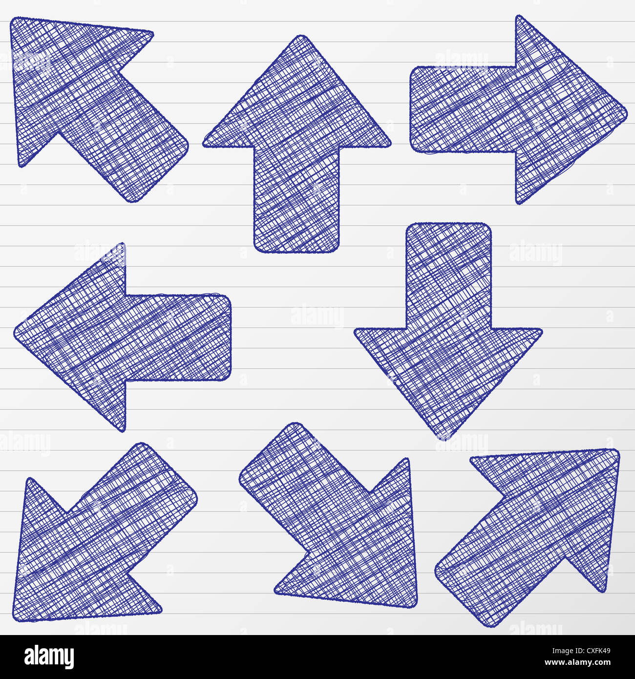 Drawing arrows on a paper sheet Stock Photo Alamy