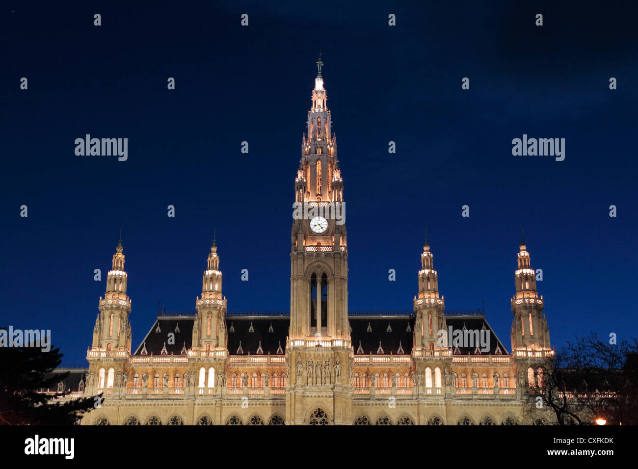 The Neues Rathaus (City Hall), designed by Friedrich von Schmidt, Vienna, Austria. Stock Photo