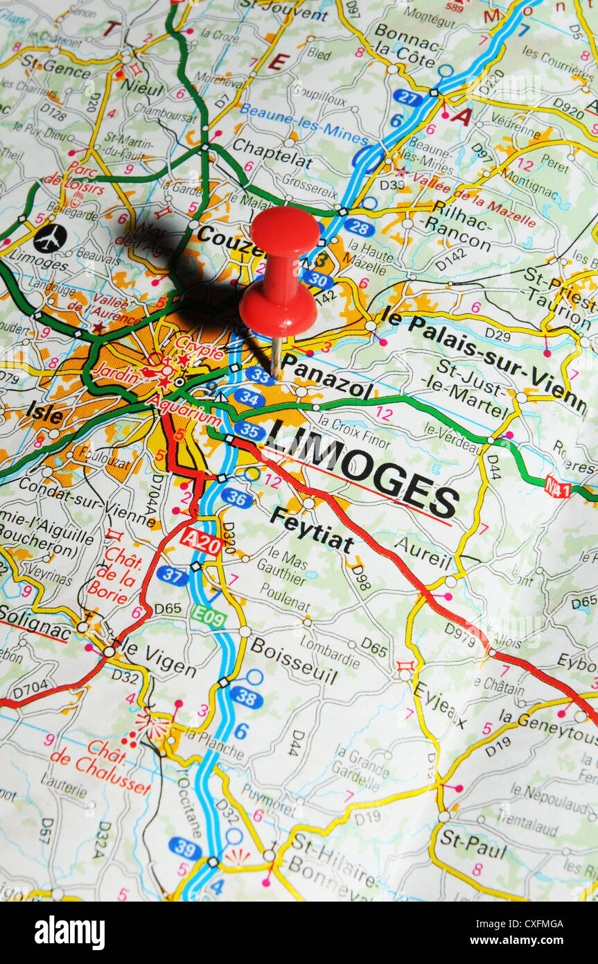 Map of limoges hi-res stock photography and images - Alamy