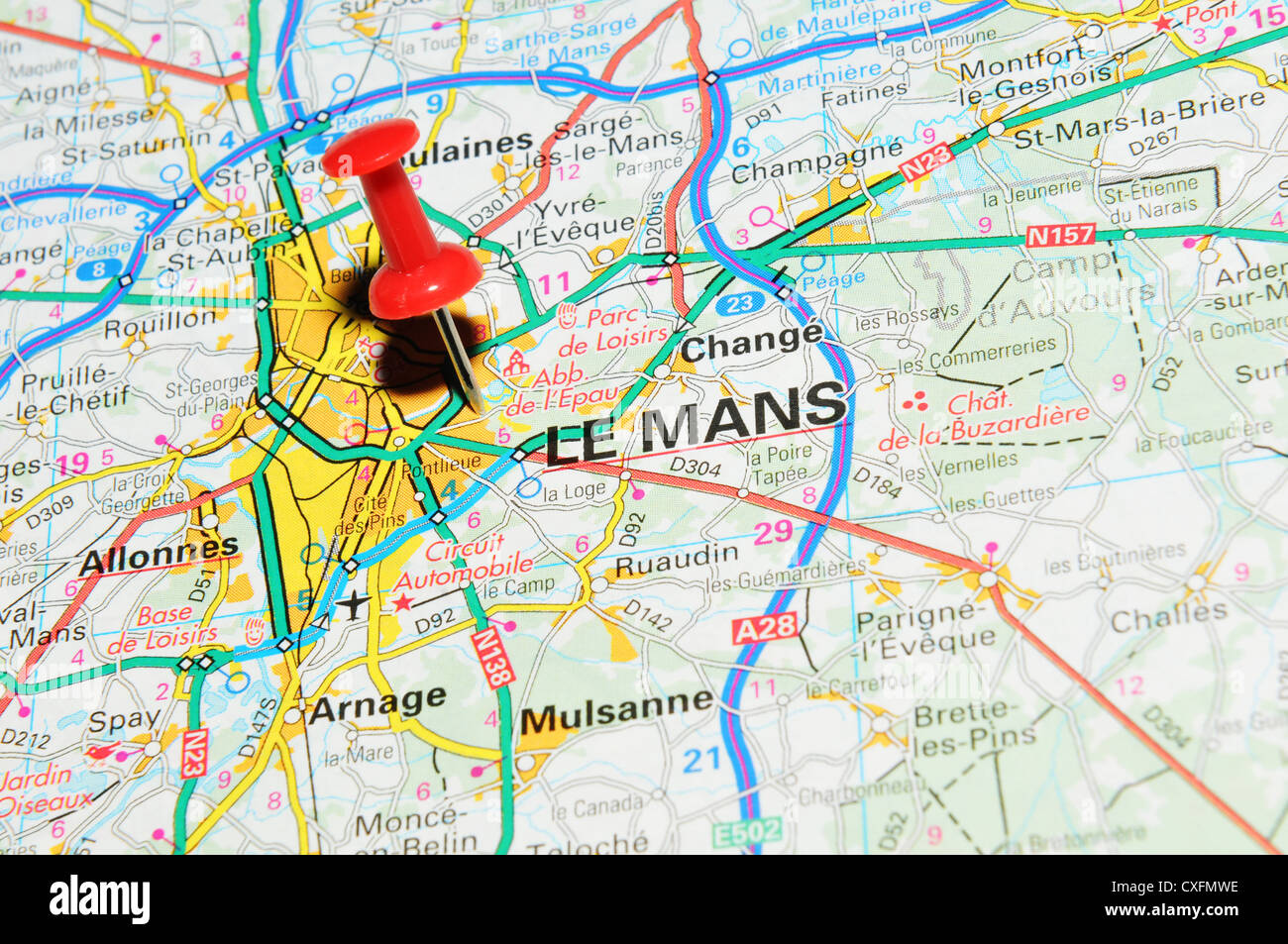 Le Mans France On Map Stock Photo Alamy