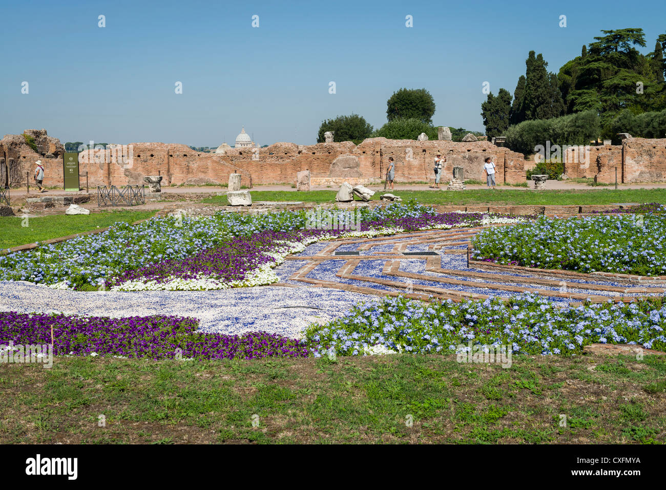 Garden in the Ancient Roman Forum centre of Rome, Roma, Italy, Italia
