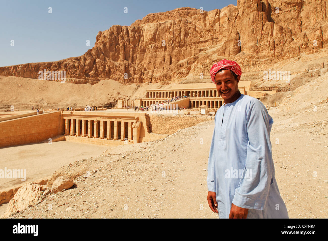 Hatshepsut, temple, Thebes, river Nile, Egypt, Africa Stock Photo