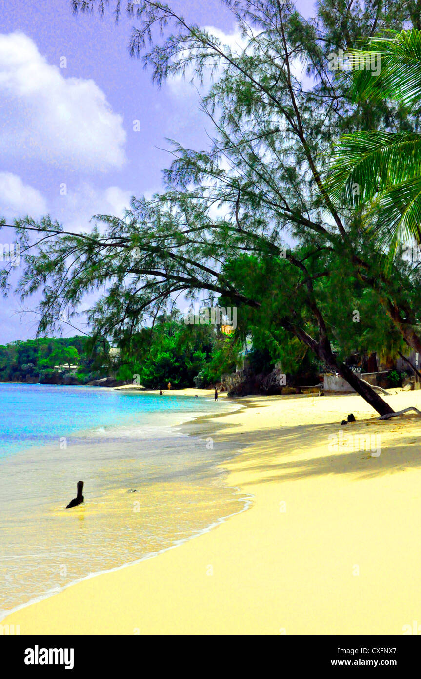 Royal Pavilion Barbados Beach tropical sunshine vacation blissful Stock