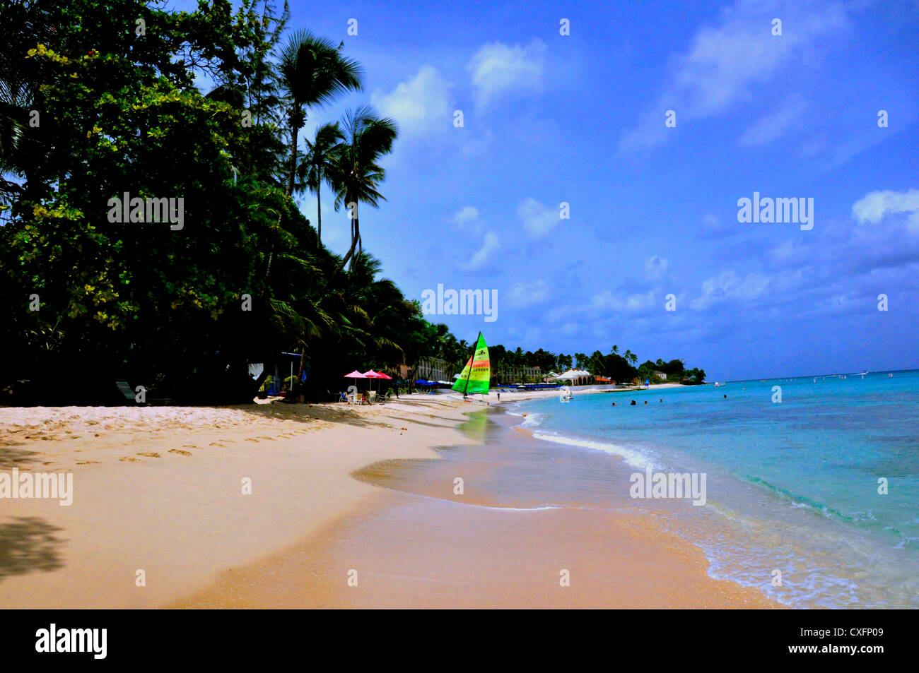 Royal Pavilion Barbados Beach sunshine vacation blissful Stock Photo