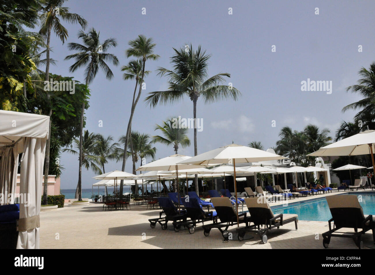 Royal Pavilion Hotel Barbados swimming pool Stock Photo