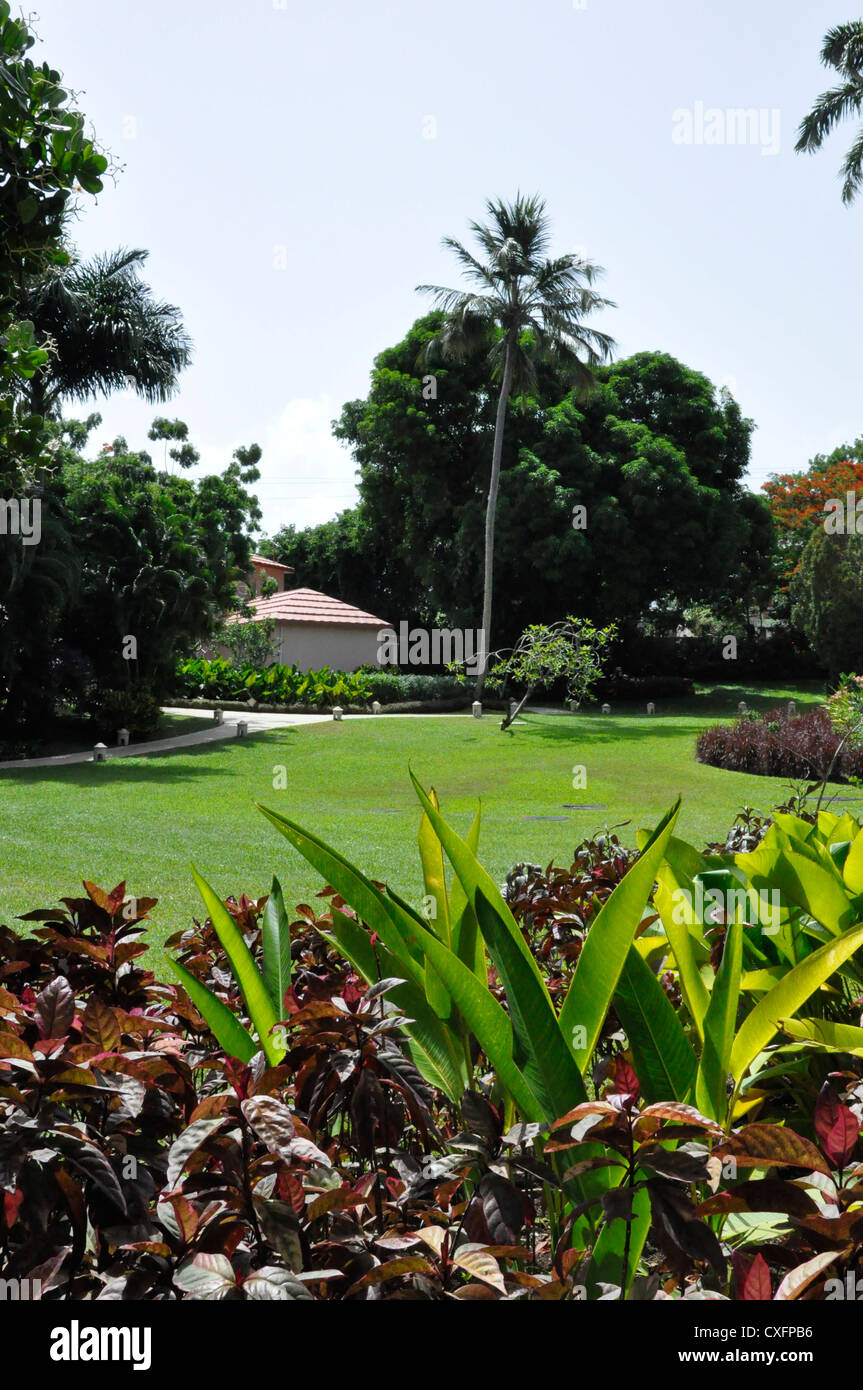 Royal Pavilion Hotel Barbados Garden Areas Stock Photo