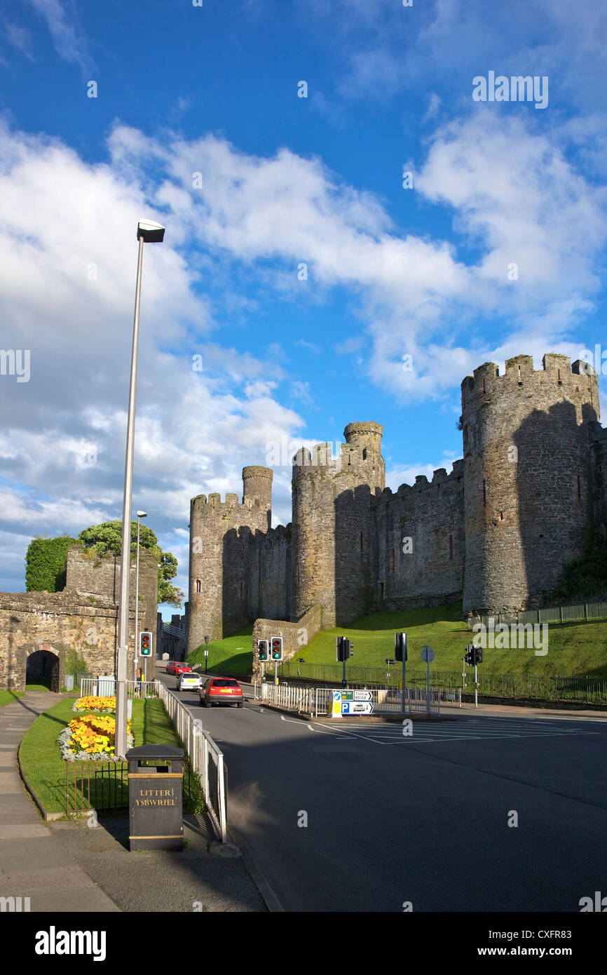 Conwy medieval castle in summer, Gwynned, North Wales, UK, GB, British Isles, Europe Stock Photo