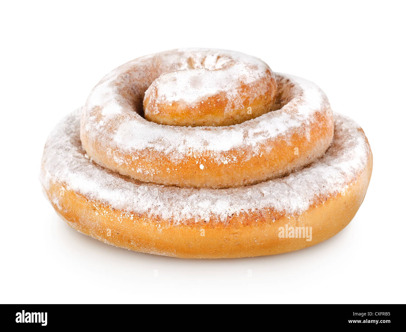Cinnamon bun isolated on white background Stock Photo - Alamy