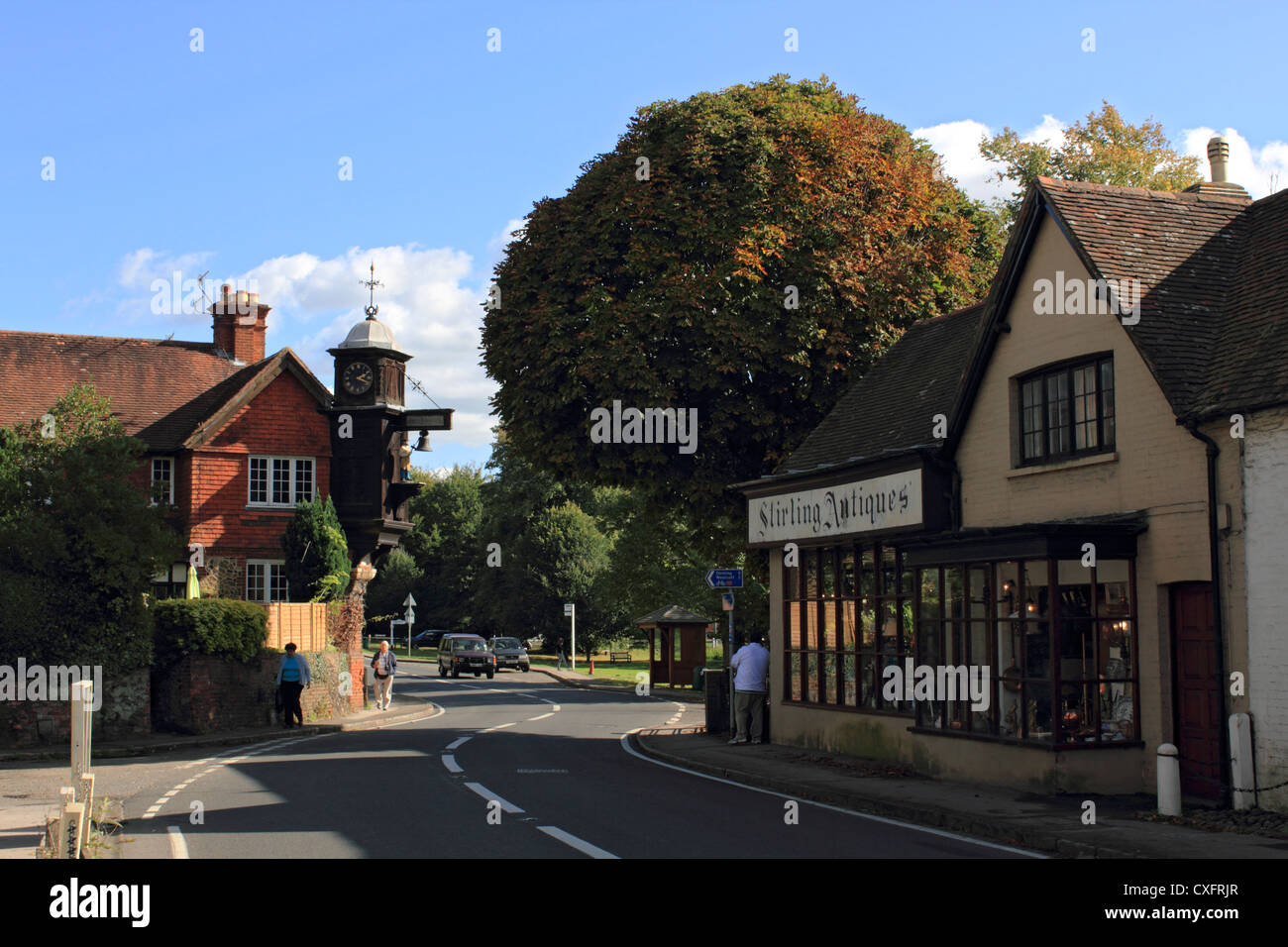 Antique shop at Abinger Hammer near Dorking Surrey England UK Stock