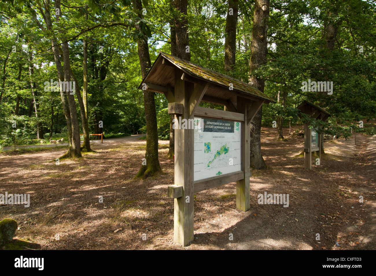 Forest and lake leisure area of Sillé-le-Guillaume, Sarthe, Pays de la Loire, France. Stock Photo