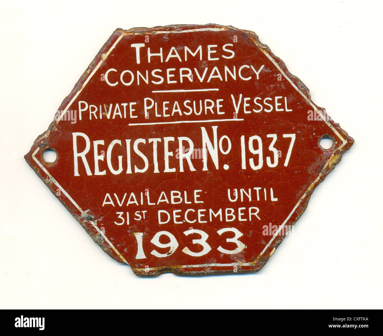 River Thames boat license plate Stock Photo Alamy