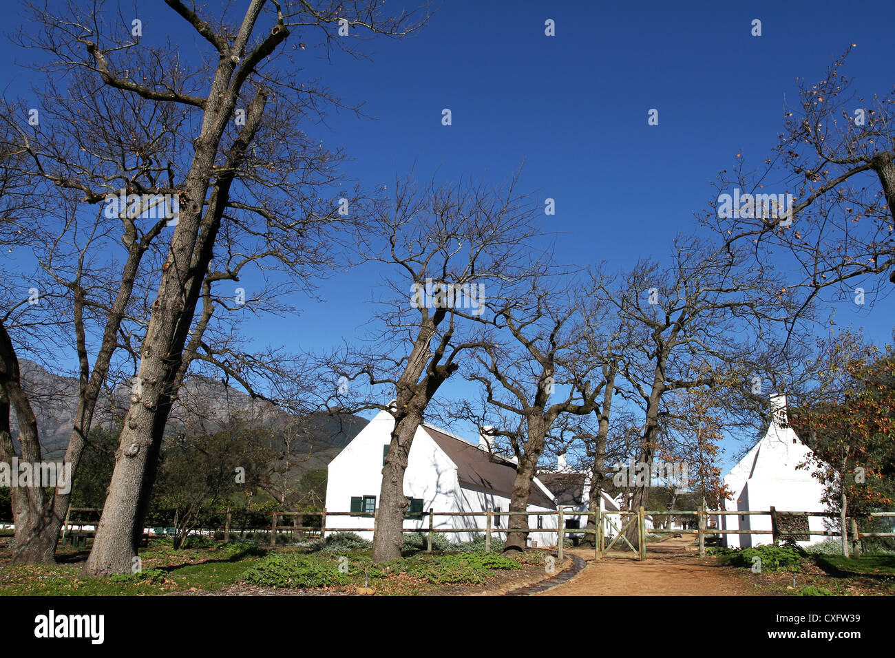 Entrance to hotel at Babylonstoren wine farm, Franschhoek, South Africa Stock Photo